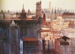 A031 林仁傑---餘韻猶存 巴黎市區 （78x108cm）1995